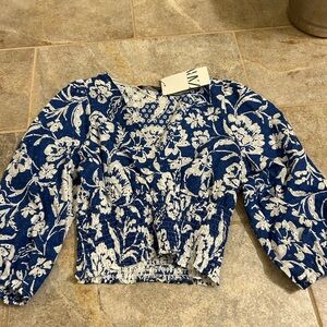 Zara Blue Floral Women's Top